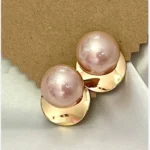 گوشواره دایره مرواریدی بزرگ به همراه جعبه و بگ کادویی