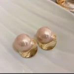 گوشواره دایره مرواریدی بزرگ به همراه جعبه و بگ کادویی