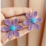 گوشواره حصیری گل بهمراه جعبه و بگ کادویی